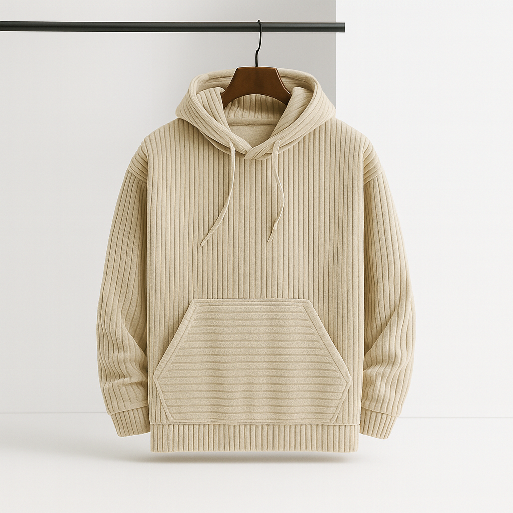 Jonel Men’s Corduroy Hoodie Jacket – Soft Cotton Blend with Kangaroo Pocket