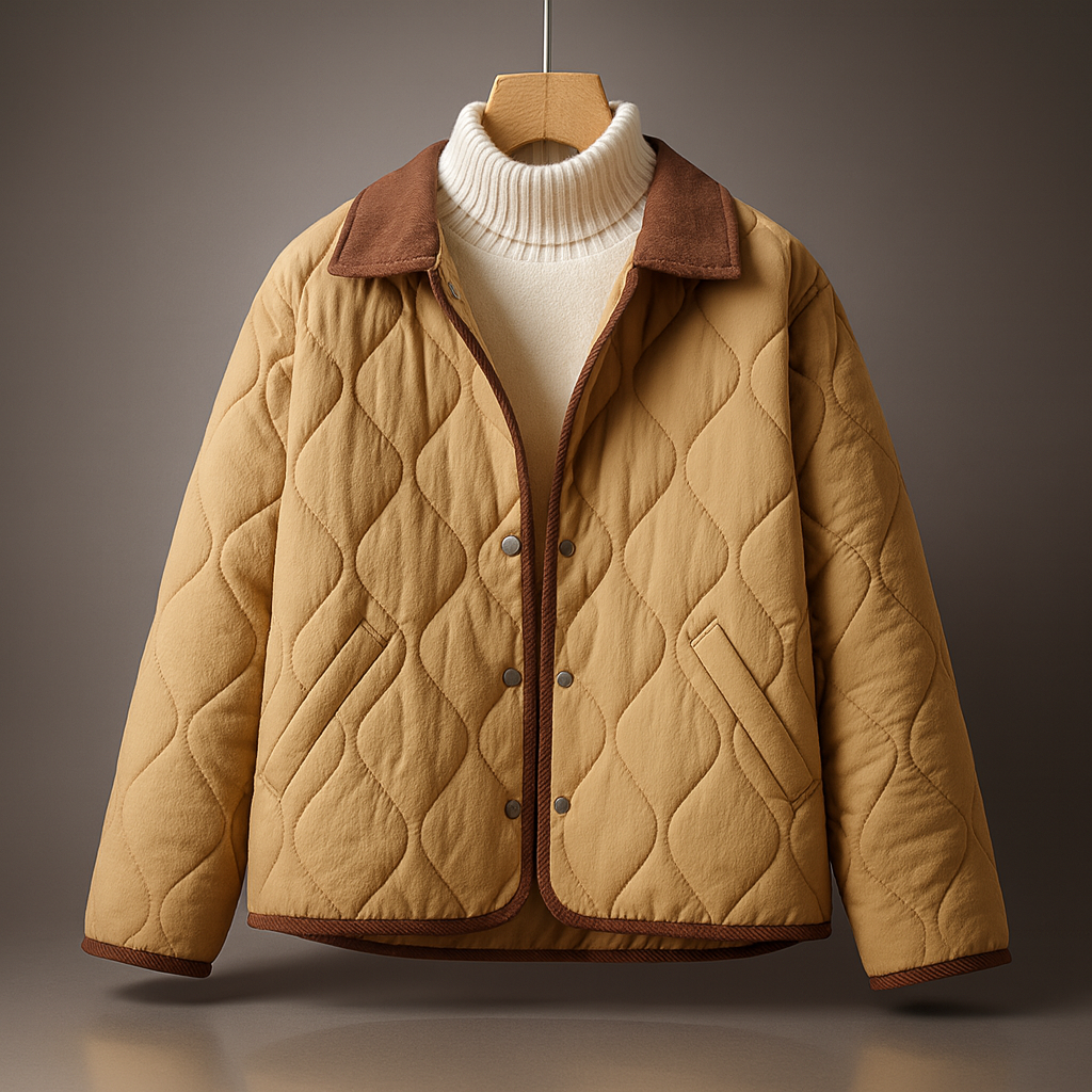 Giulia Women’s Quilted Cotton Button-Up Jacket – Soft & Lightweight Outer Layer