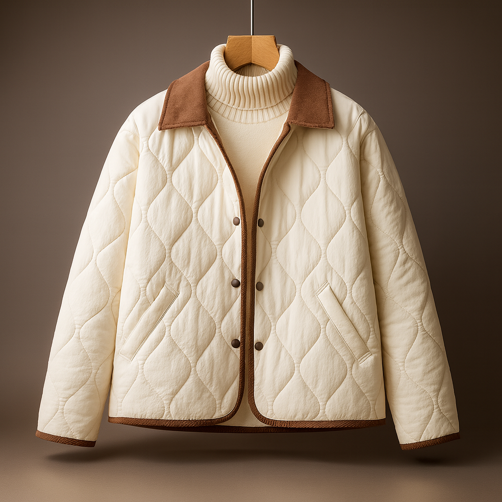 Giulia Women’s Quilted Cotton Button-Up Jacket – Soft & Lightweight Outer Layer