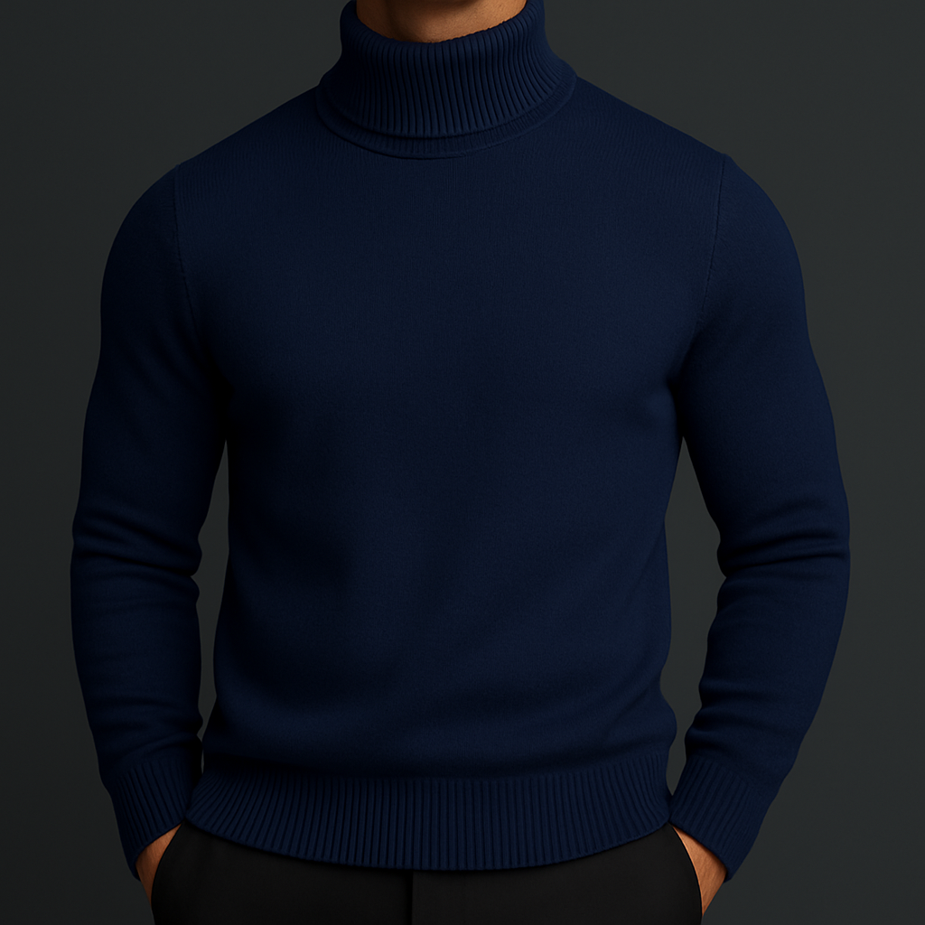 Ricardo Men's Turtleneck Sweater – Merino Wool Soft Ribbed Knit Pullover