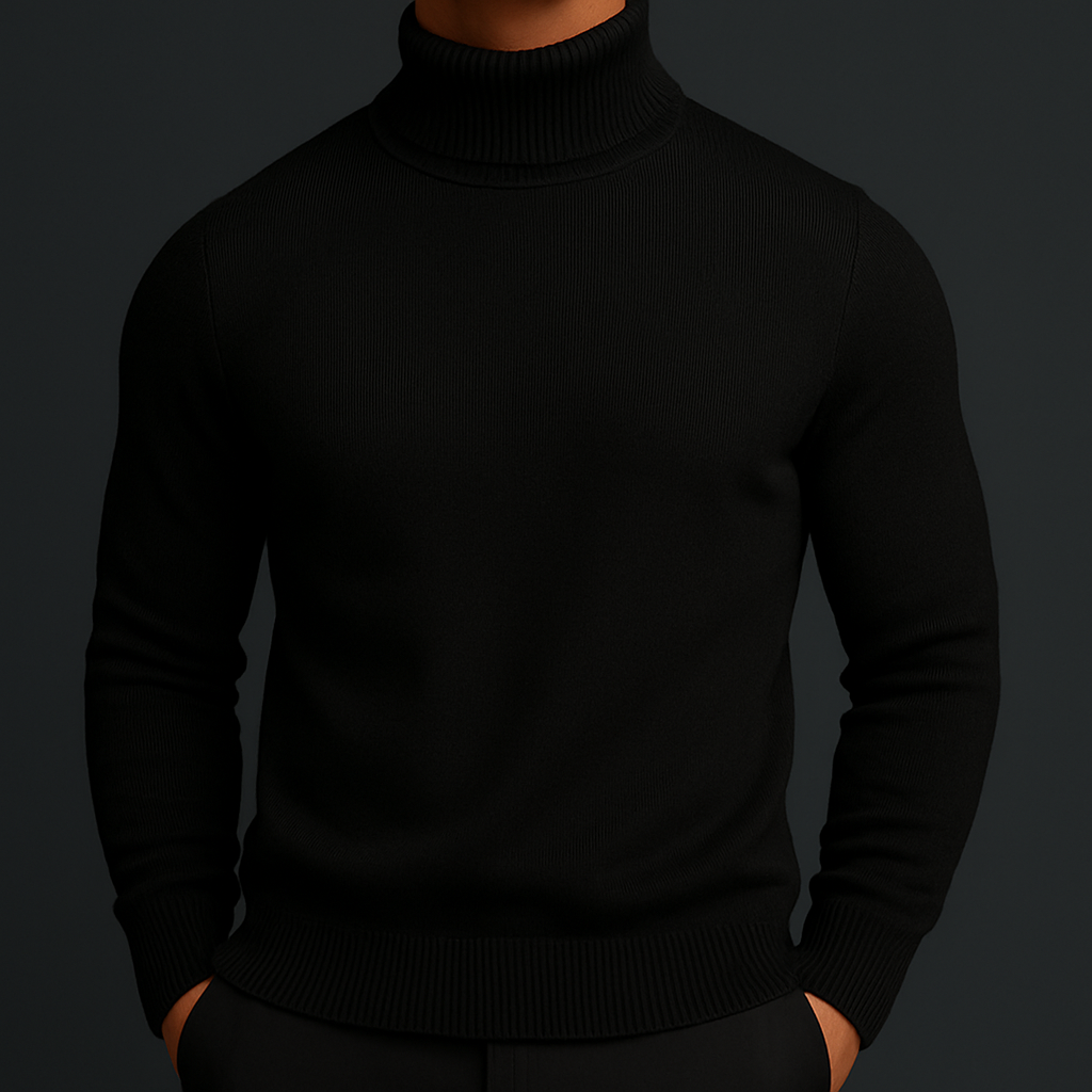 Ricardo Men's Turtleneck Sweater – Merino Wool Soft Ribbed Knit Pullover