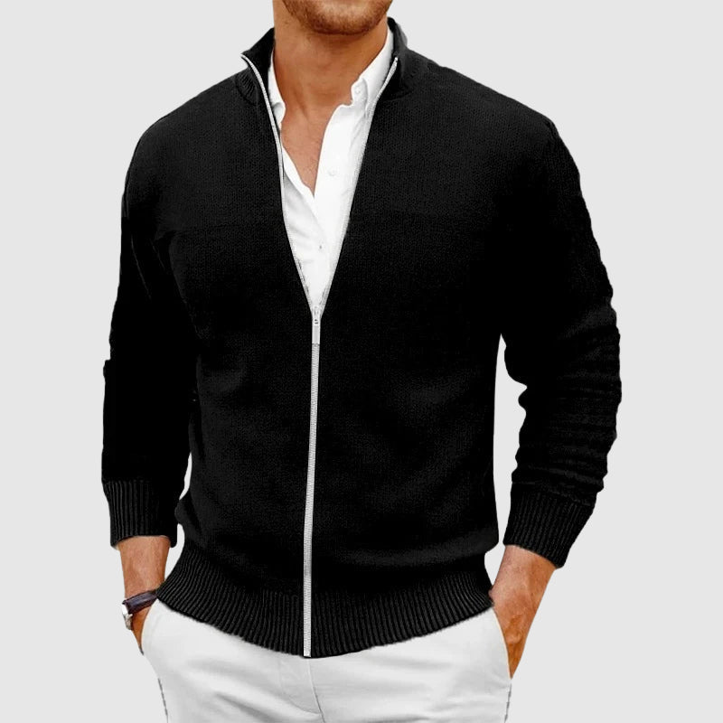 Marvin Men’s Zip Up Cardigan – Soft-Knit Slim Fit Cardigan