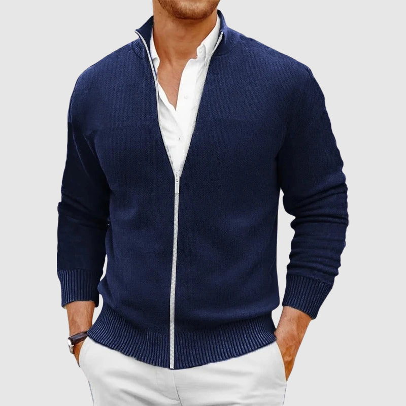 Marvin Men’s Zip Up Cardigan – Soft-Knit Slim Fit Cardigan