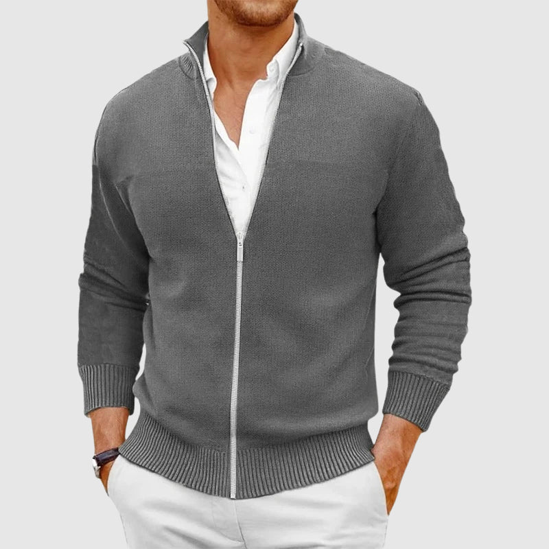 Marvin Men’s Zip Up Cardigan – Soft-Knit Slim Fit Cardigan