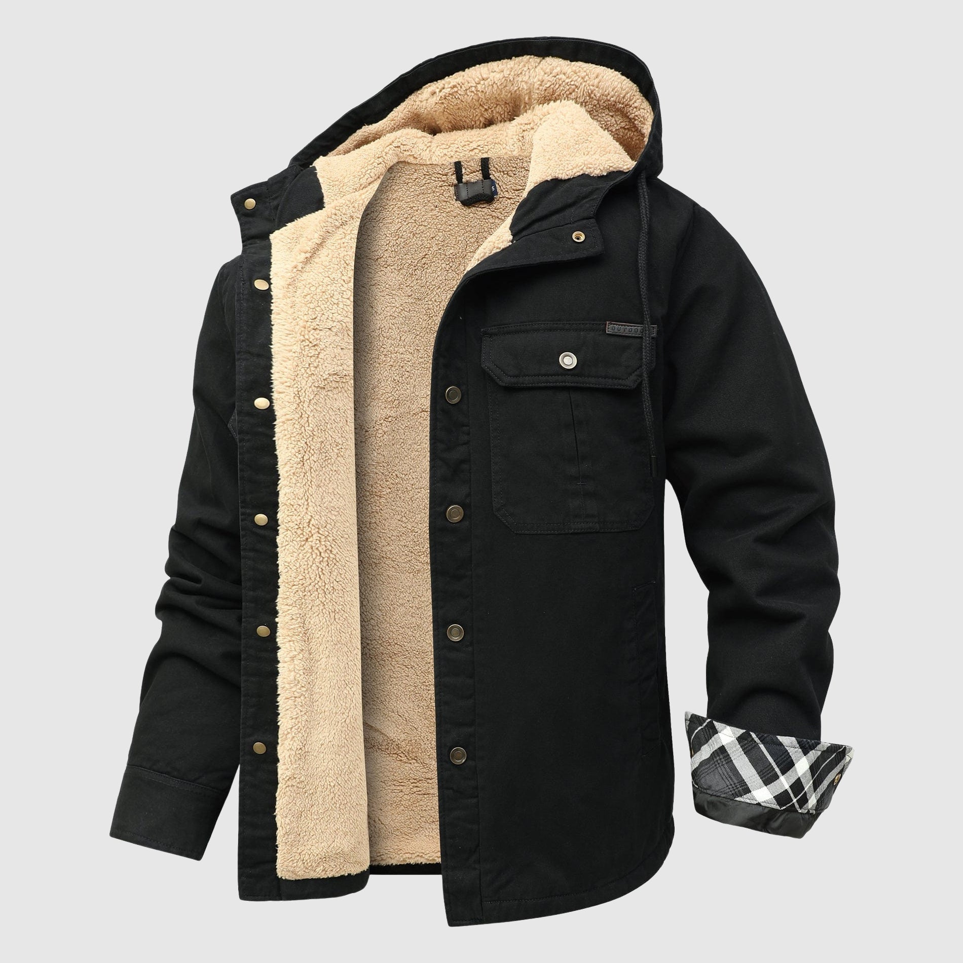 Lucio Men’s Fleece Jacket – Warm Sherpa-Lined Outdoor Coat
