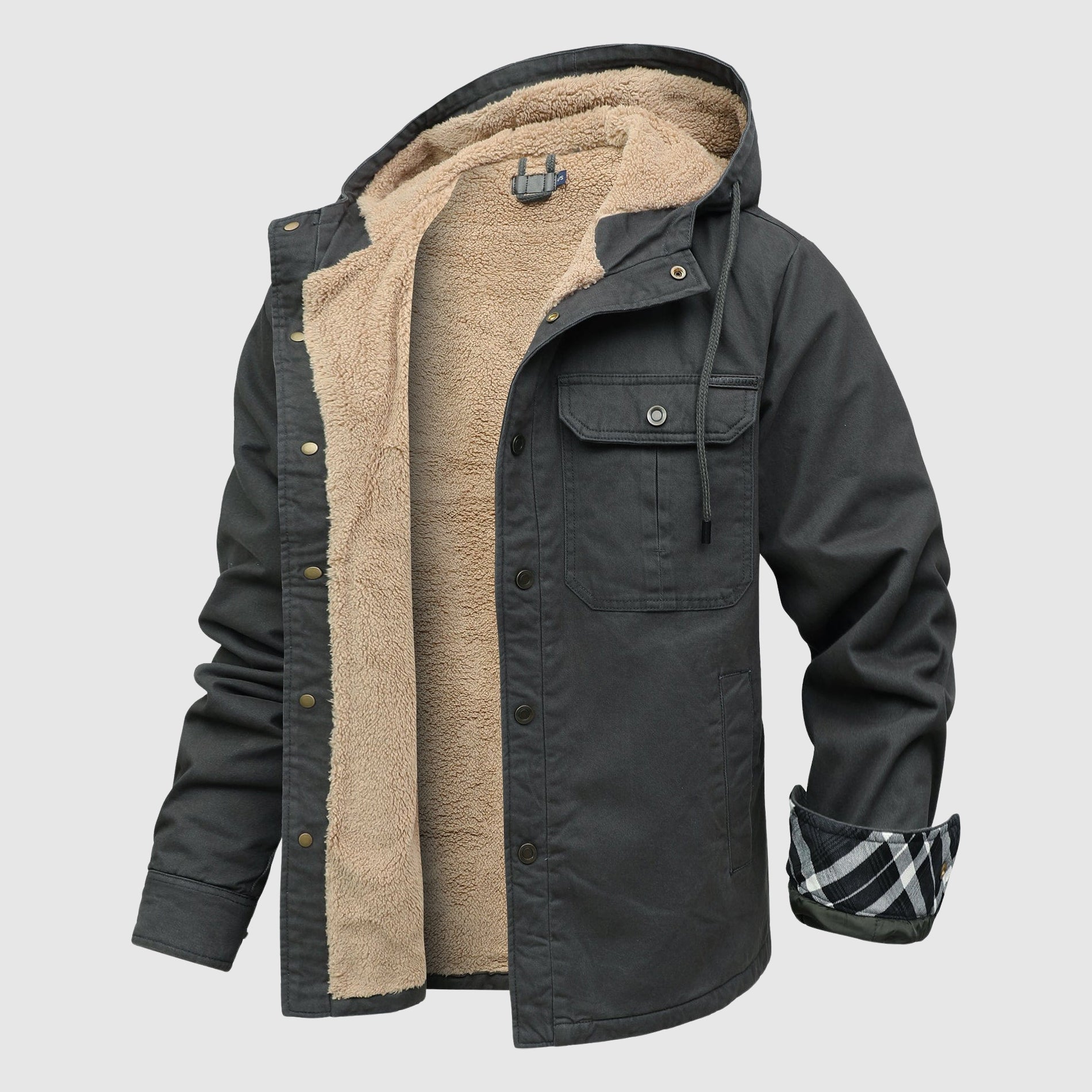 Lucio Men’s Fleece Jacket – Warm Sherpa-Lined Outdoor Coat