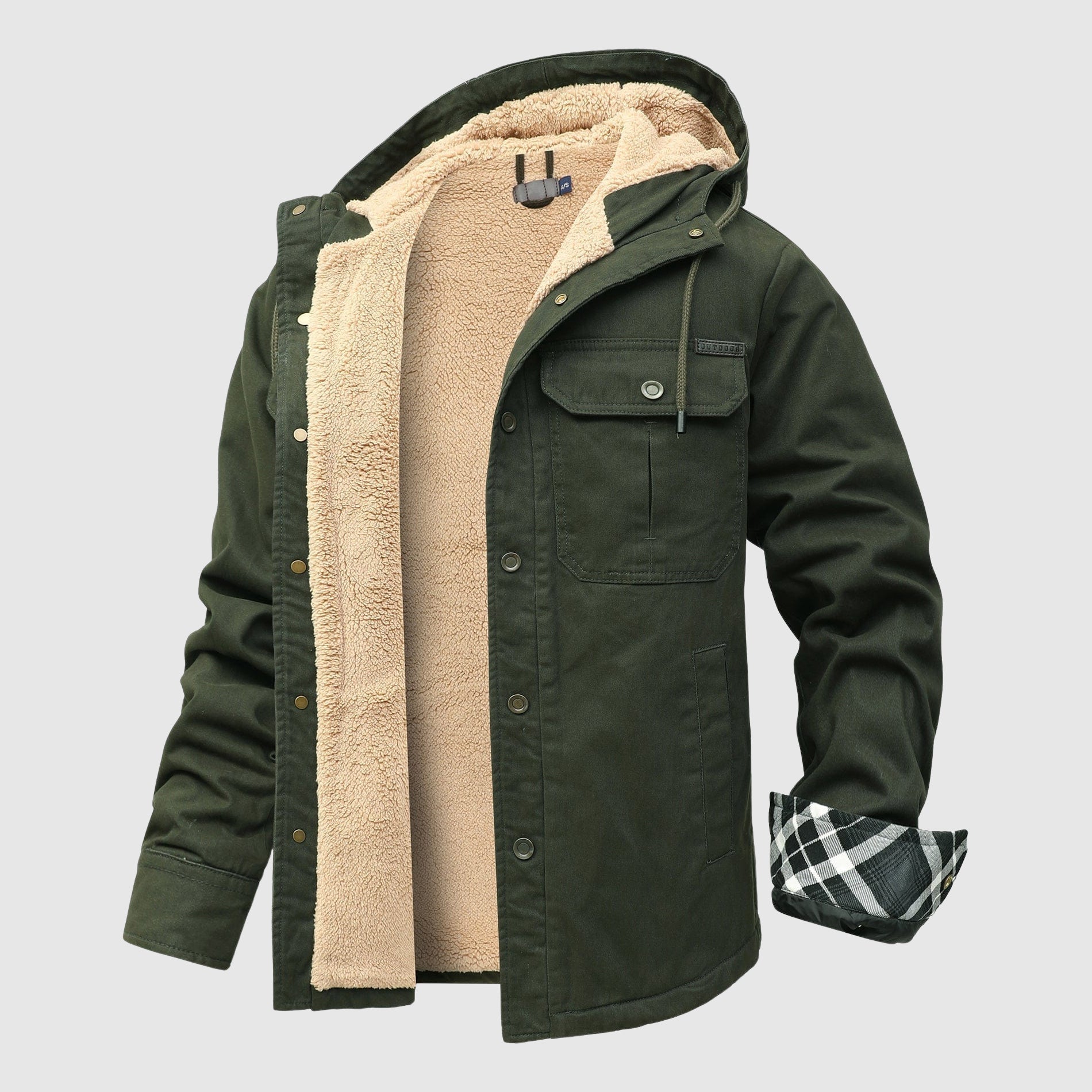 Lucio Men’s Fleece Jacket – Warm Sherpa-Lined Outdoor Coat
