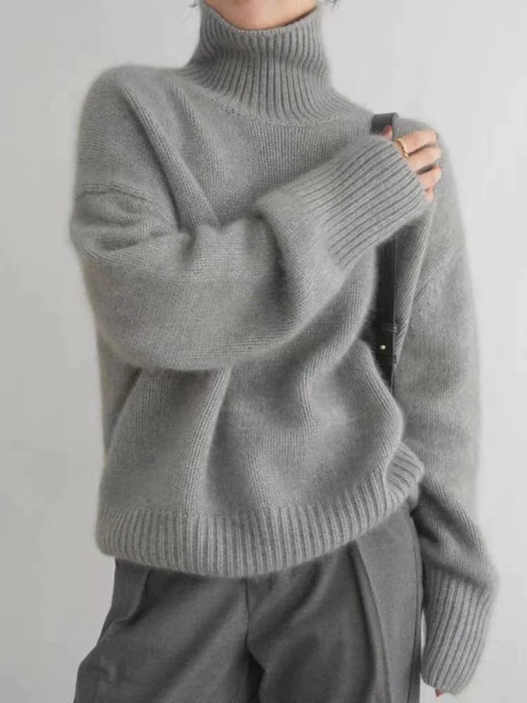 Elly Women’s Turtleneck Sweater – Lightweight Knit Pullover