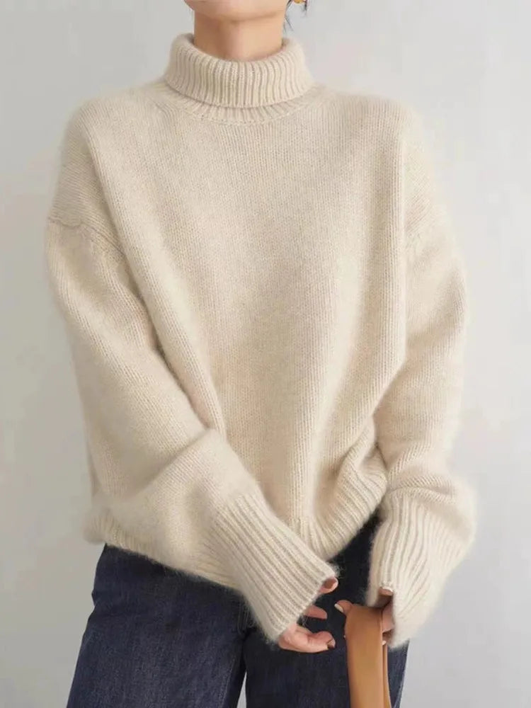 Elly Women’s Turtleneck Sweater – Lightweight Knit Pullover