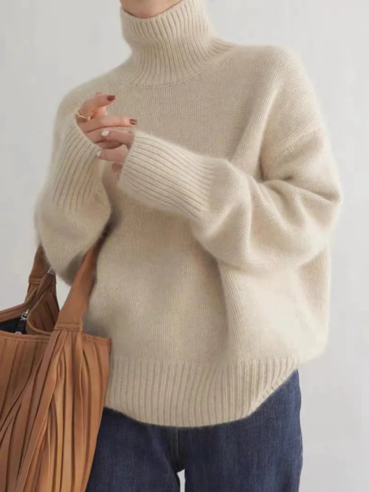 Elly Women’s Turtleneck Sweater – Lightweight Knit Pullover