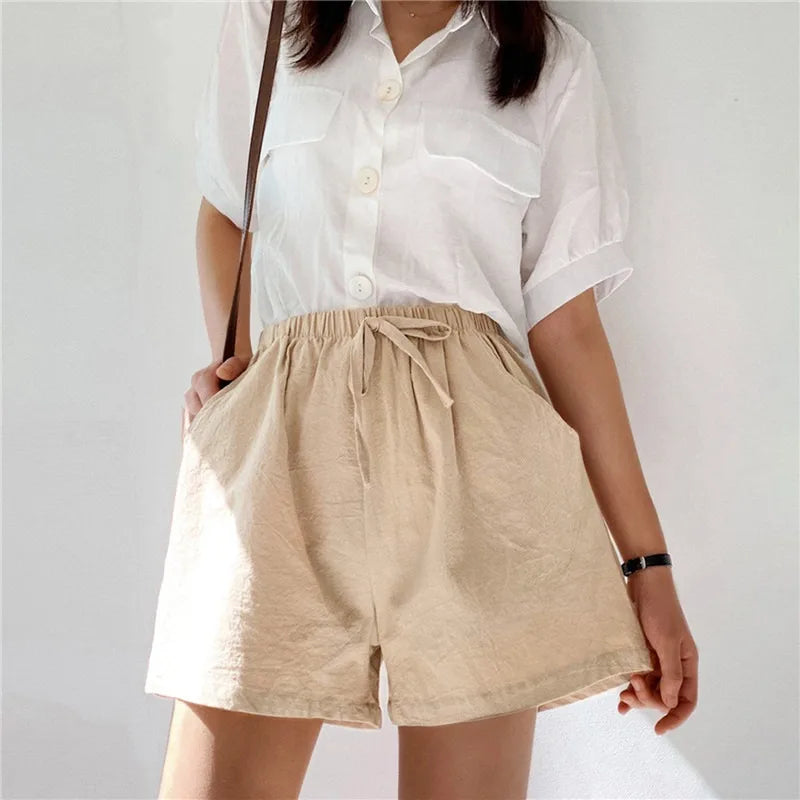 Lucia Linen Bohemian Tailored Shorts – Breathable Relaxed Summer Shorts