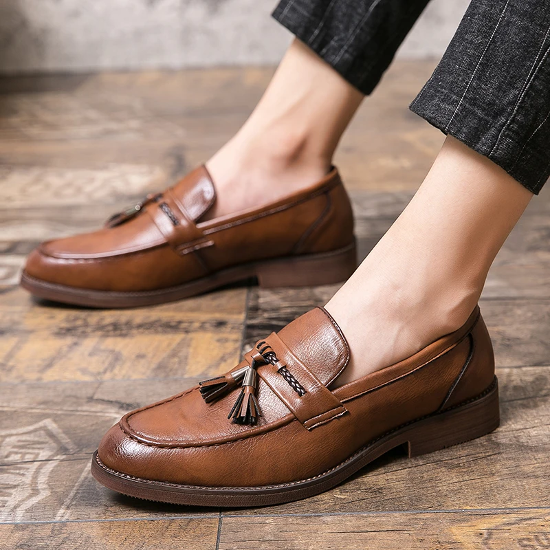 Paolo Men’s Loafers – Tassel Detail Leather Loafers