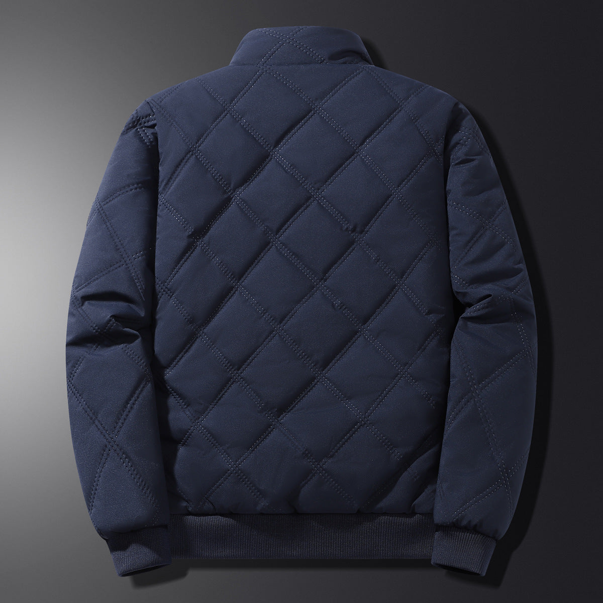 Calder Men’s Quilted Fleece Jacket – Windproof Diamond Pattern Winter Coat