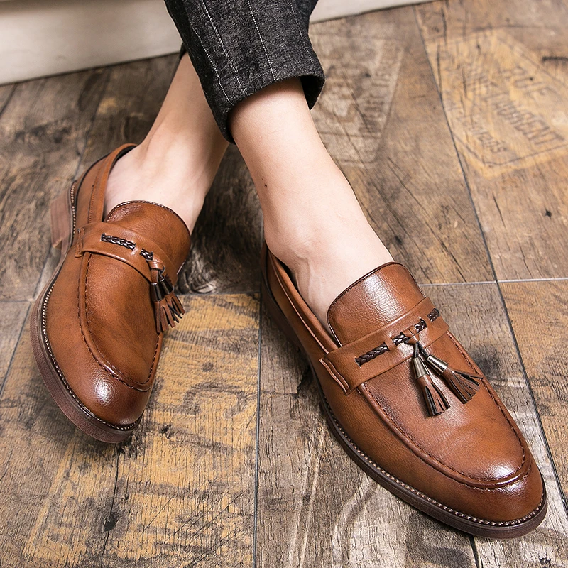 Paolo Men’s Loafers – Tassel Detail Leather Loafers
