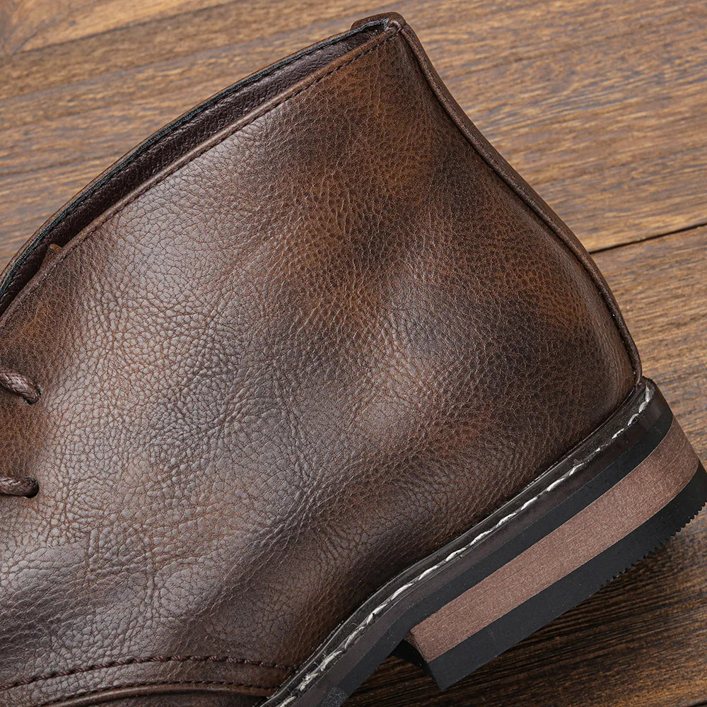 Salvatore Men’s Leather Chukka Boots – Handcrafted Genuine Leather with Cushioned Insole