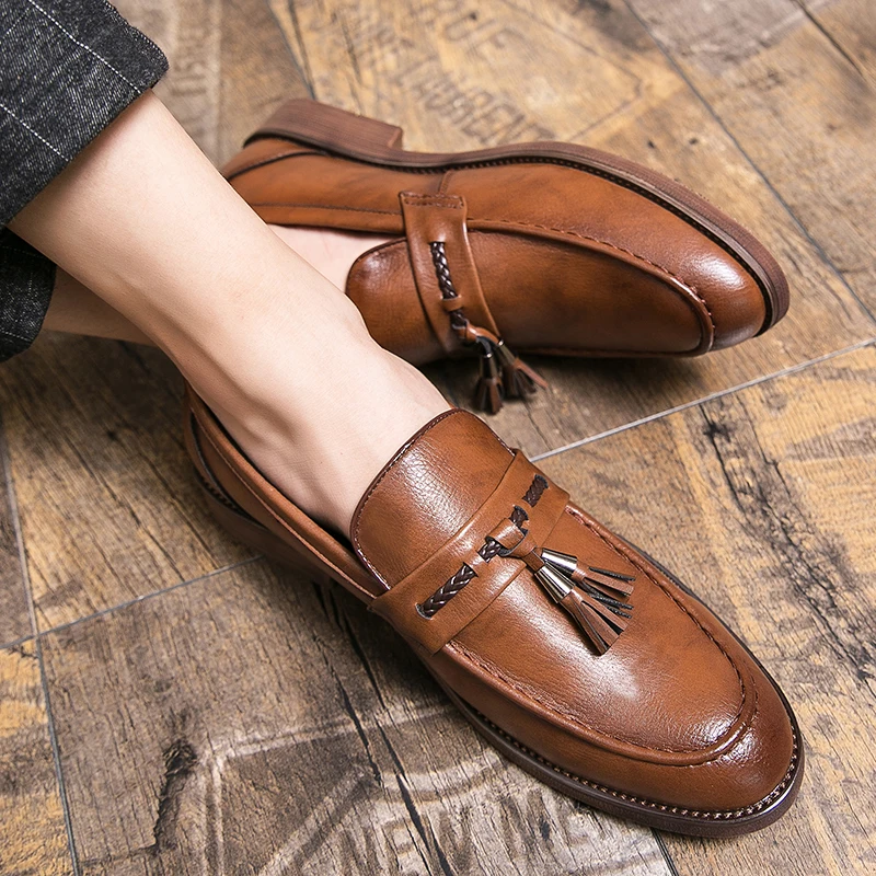 Paolo Men’s Loafers – Tassel Detail Leather Loafers