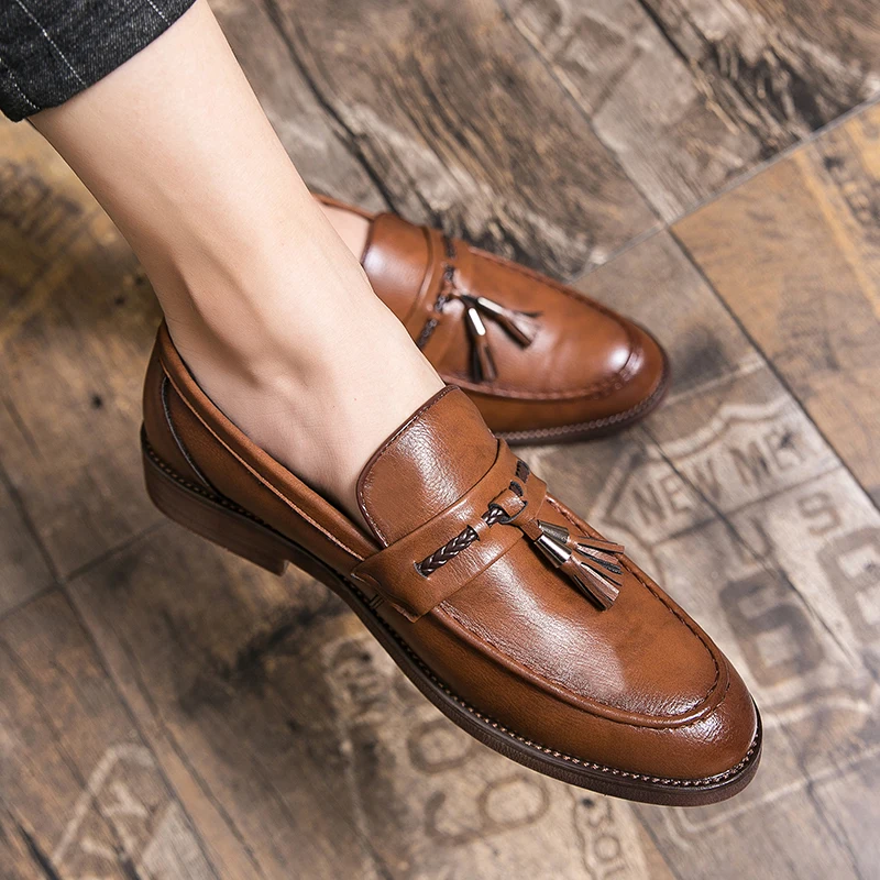 Paolo Men’s Loafers – Tassel Detail Leather Loafers