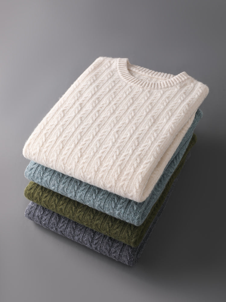Hudson Men’s Merino Wool Sweater – Cable Knit Sweater
