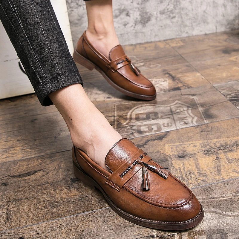 Paolo Men’s Loafers – Tassel Detail Leather Loafers