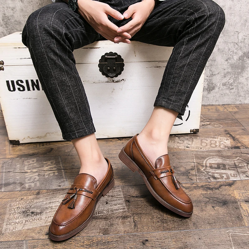 Paolo Men’s Loafers – Tassel Detail Leather Loafers