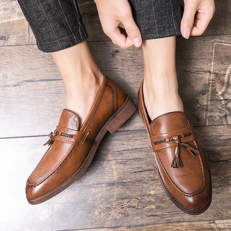 Paolo Men’s Loafers – Tassel Detail Leather Loafers