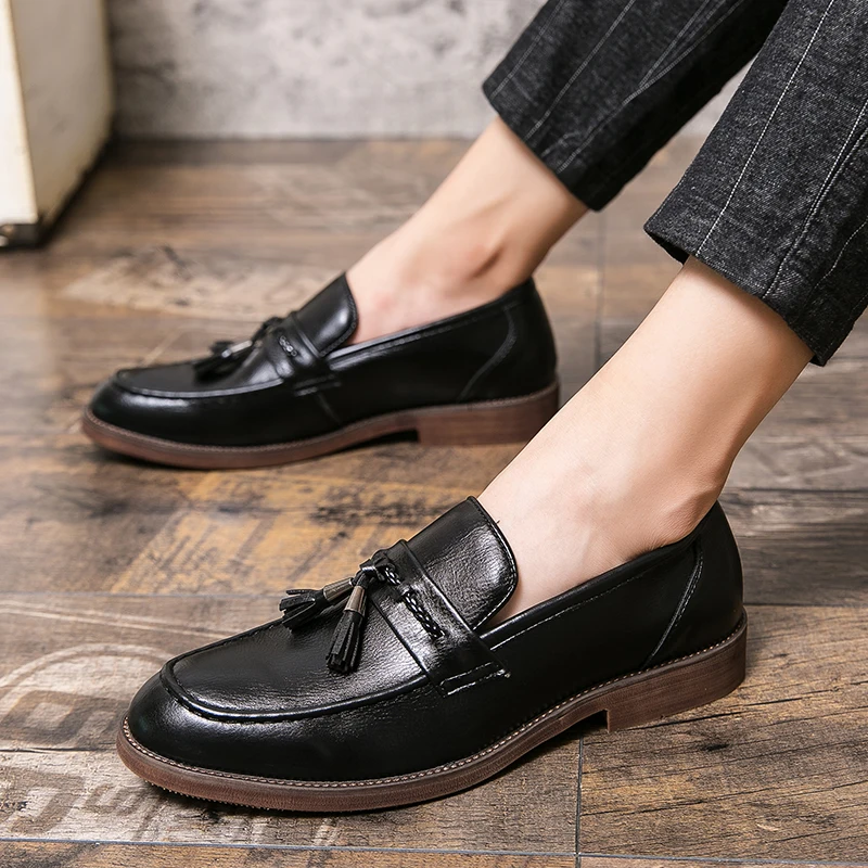 Paolo Men’s Loafers – Tassel Detail Leather Loafers