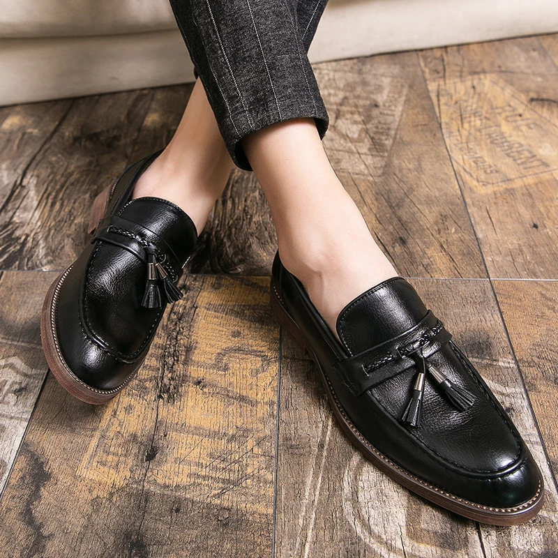 Paolo Men’s Loafers – Tassel Detail Leather Loafers