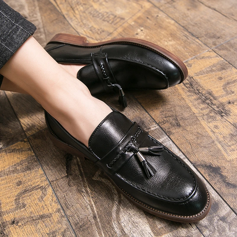 Paolo Men’s Loafers – Tassel Detail Leather Loafers