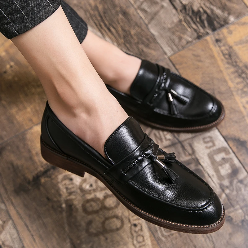 Paolo Men’s Loafers – Tassel Detail Leather Loafers