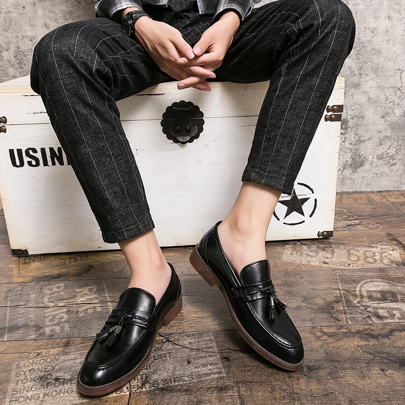 Paolo Men’s Loafers – Tassel Detail Leather Loafers