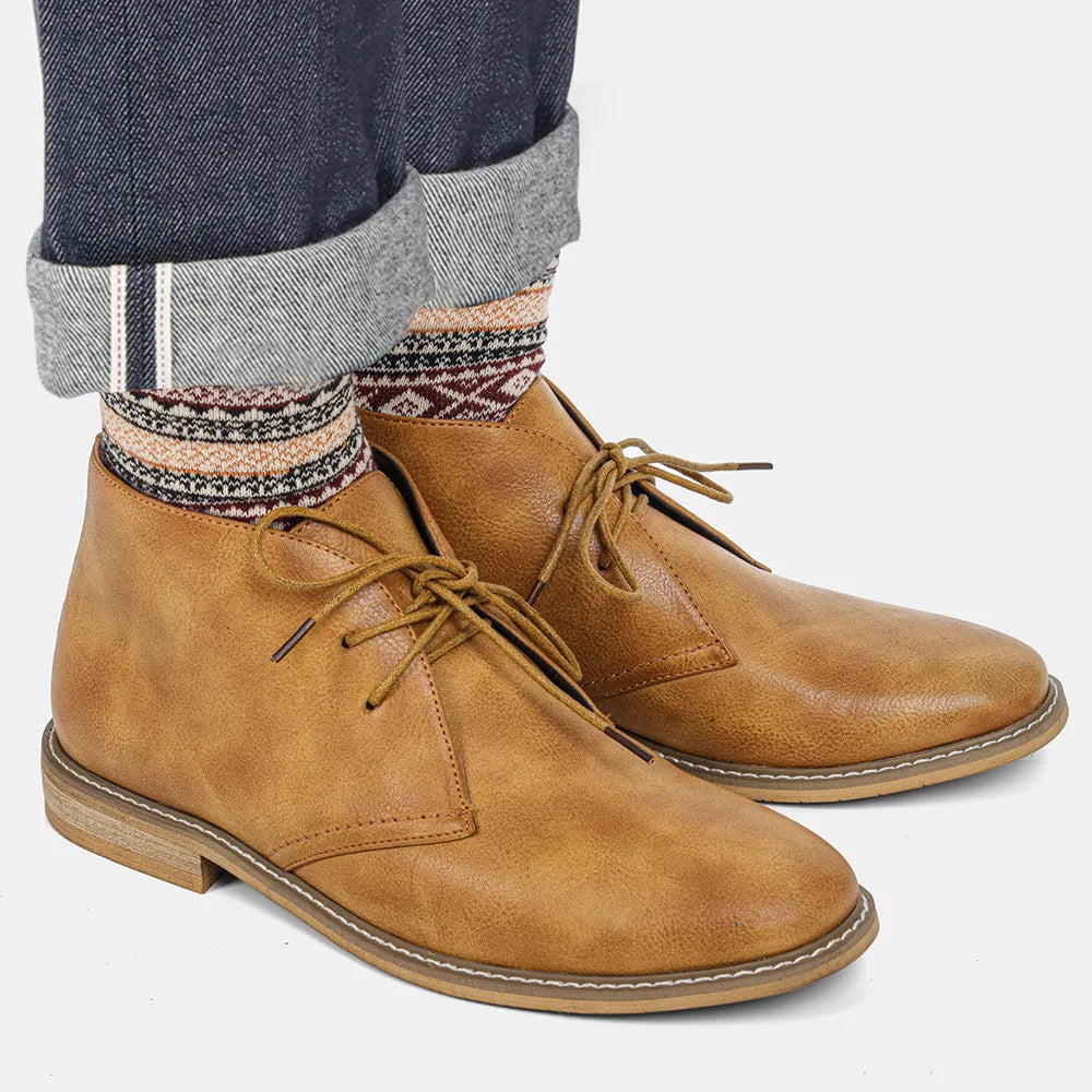 Salvatore Men’s Leather Chukka Boots – Handcrafted Genuine Leather with Cushioned Insole