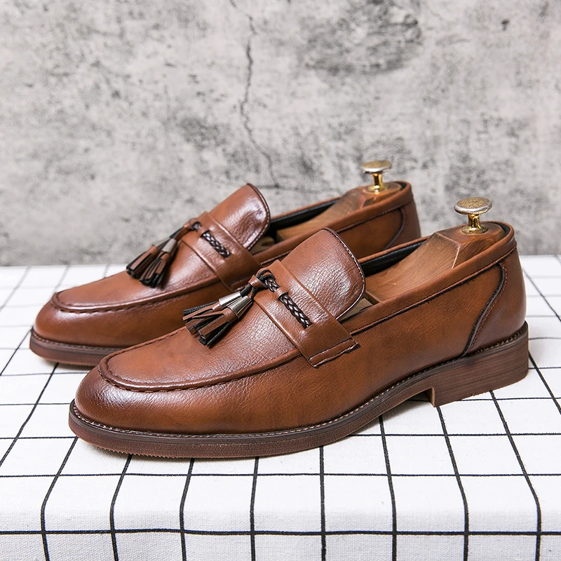 Paolo Men’s Loafers – Tassel Detail Leather Loafers