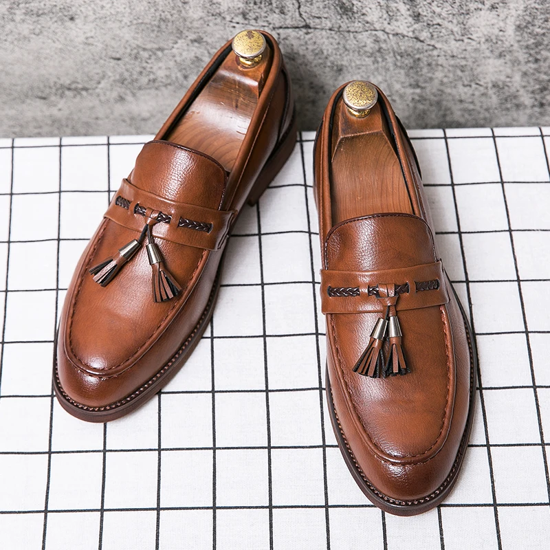 Paolo Men’s Loafers – Tassel Detail Leather Loafers
