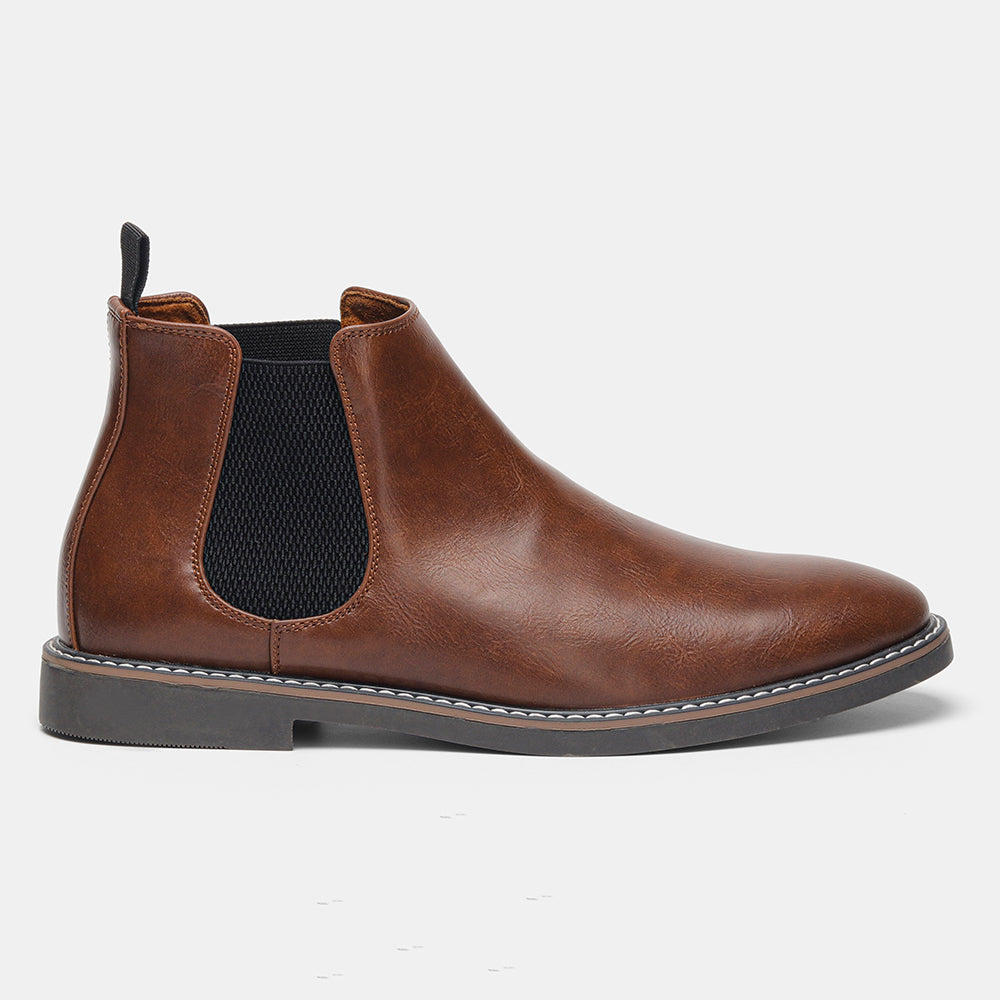 Francesco Men’s Leather Chelsea Boots – Full-Grain Leather with Cushioned Insole