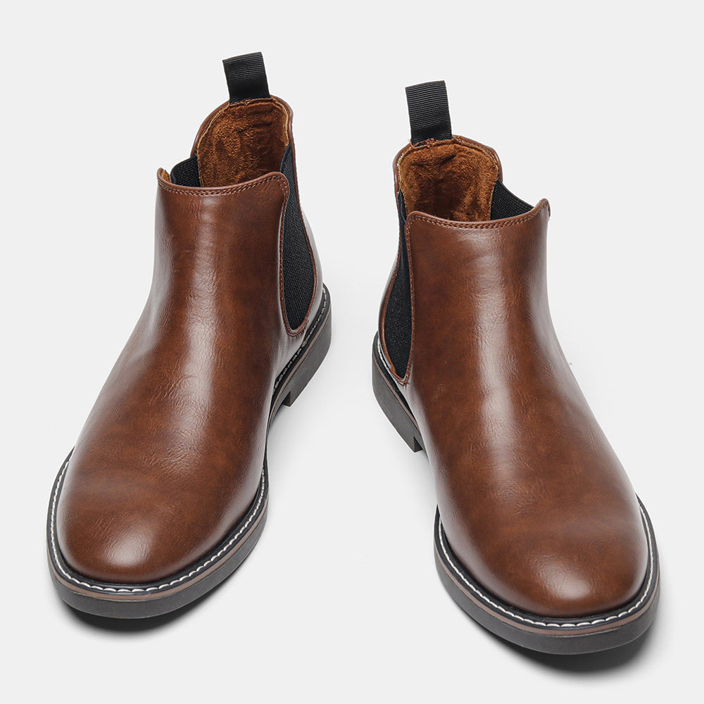 Francesco Men’s Leather Chelsea Boots – Full-Grain Leather with Cushioned Insole