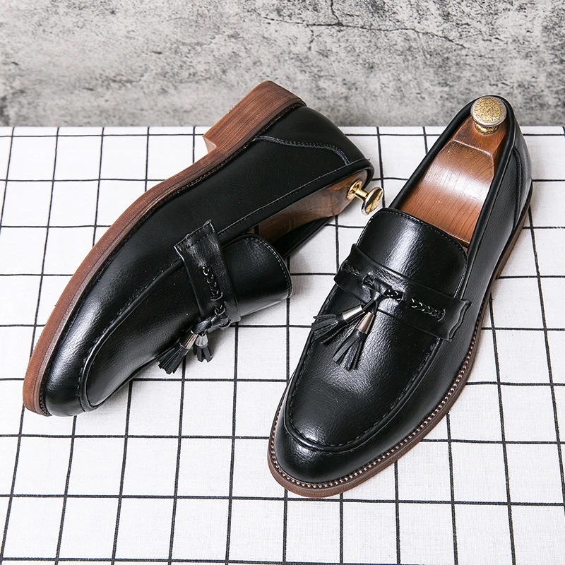 Paolo Men’s Loafers – Tassel Detail Leather Loafers