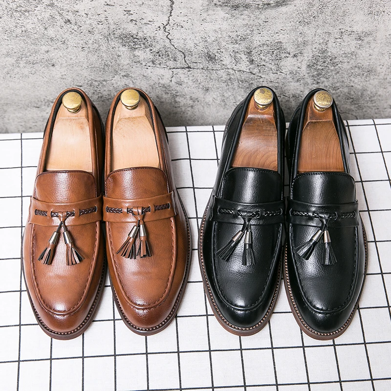 Paolo Men’s Loafers – Tassel Detail Leather Loafers
