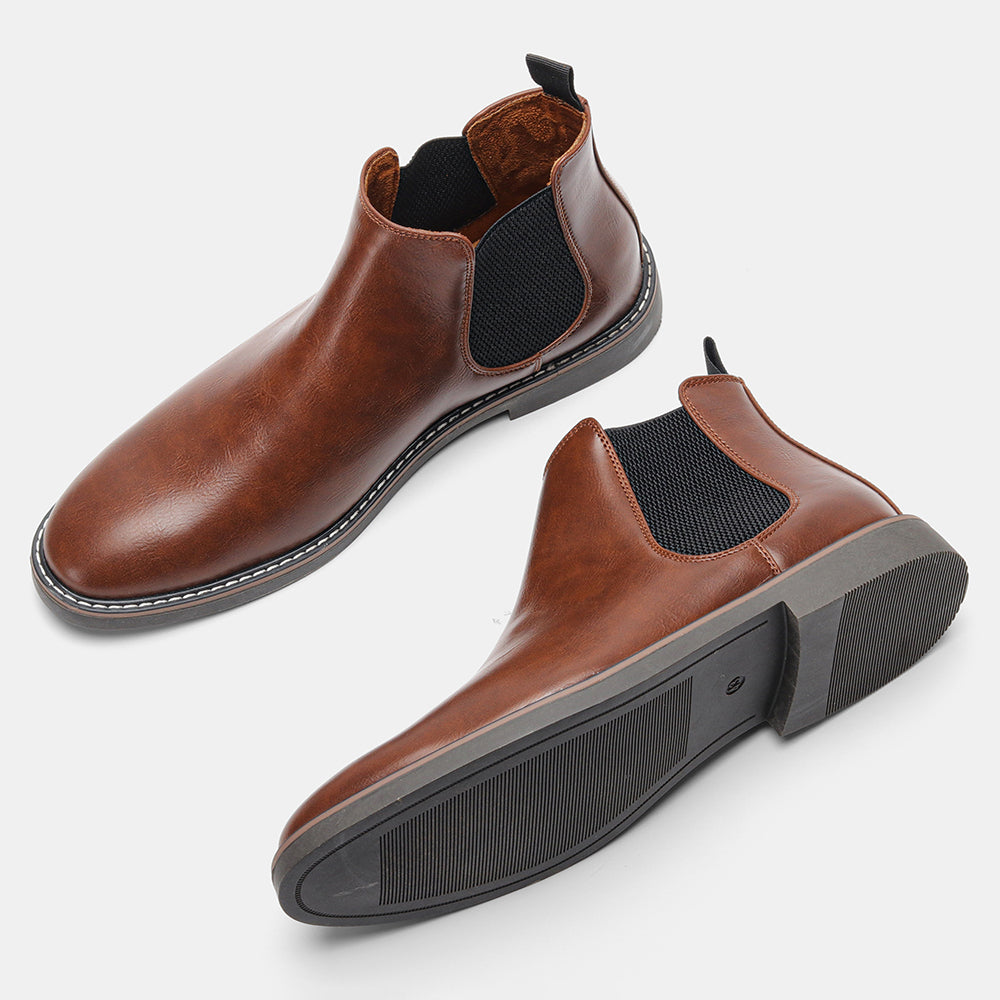 Francesco Men’s Leather Chelsea Boots – Full-Grain Leather with Cushioned Insole
