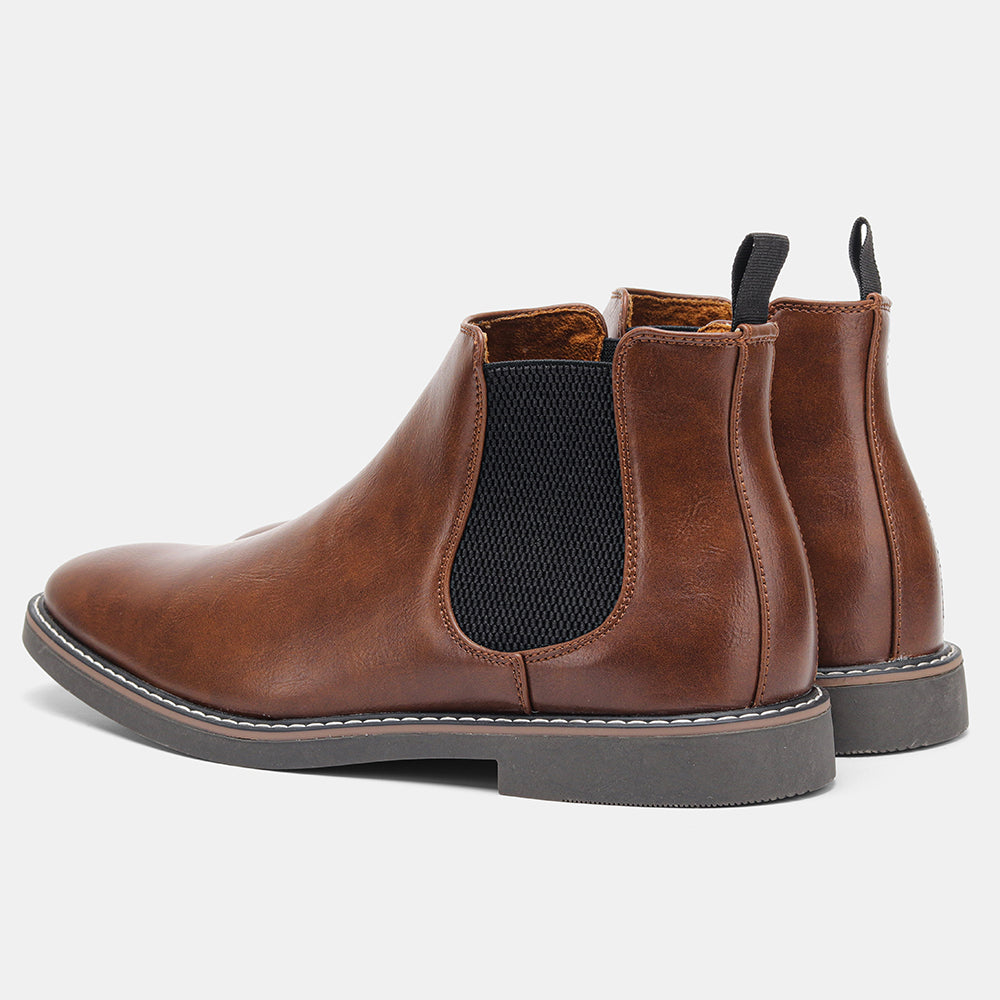 Francesco Men’s Leather Chelsea Boots – Full-Grain Leather with Cushioned Insole