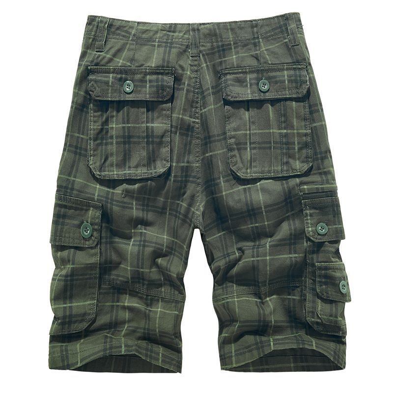 Armando Cotton Blend Check Cargo Shorts – Lightweight Belted Summer Shorts