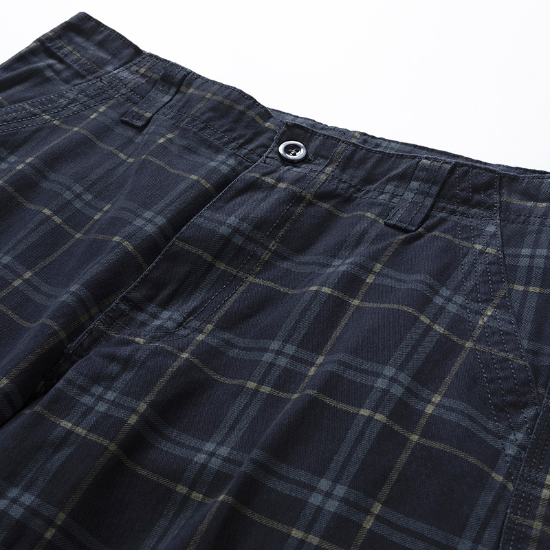 Armando Cotton Blend Check Cargo Shorts – Lightweight Belted Summer Shorts