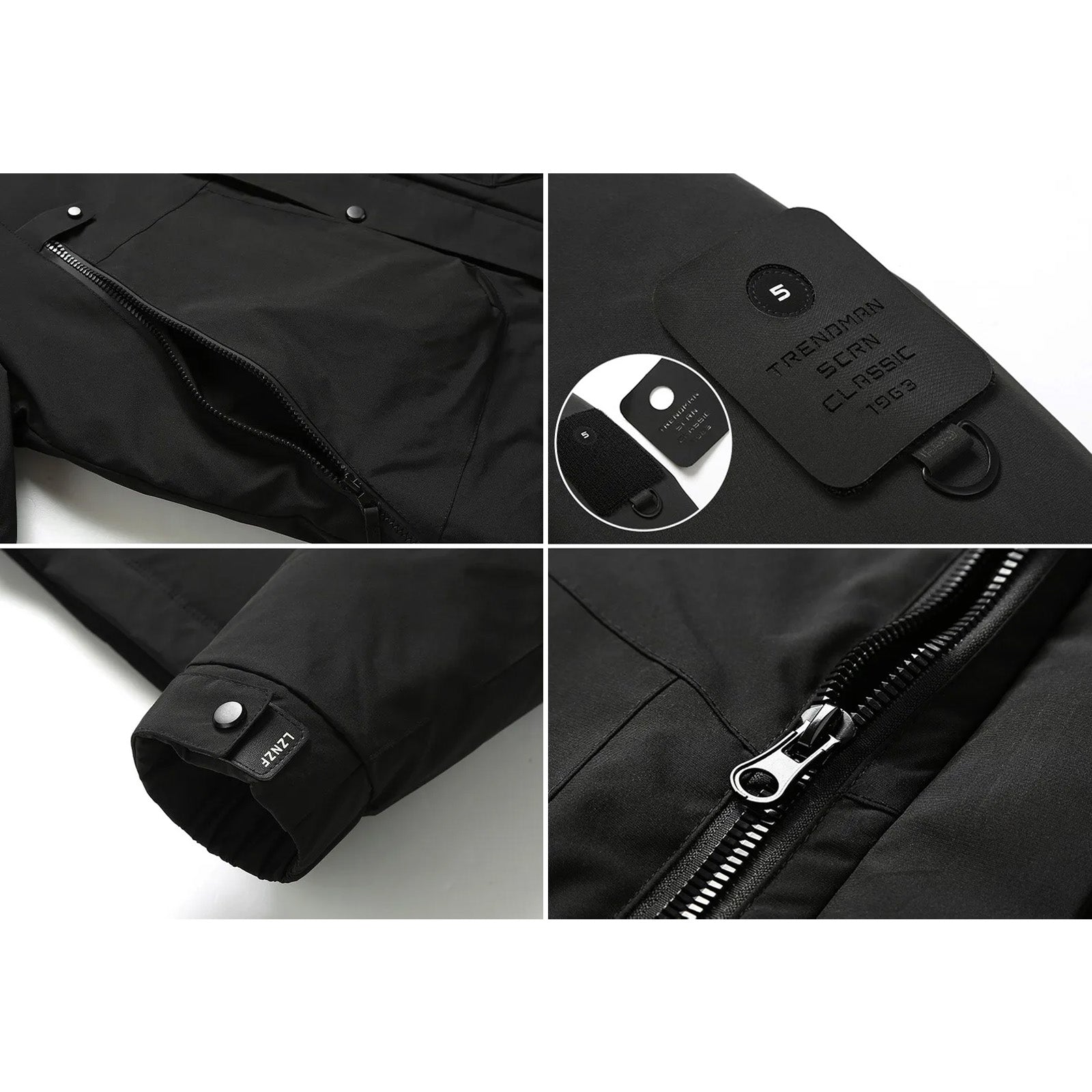 Zoren Men’s Down-Filled Jacket – Detachable Hood & Insulated Broadcloth Design