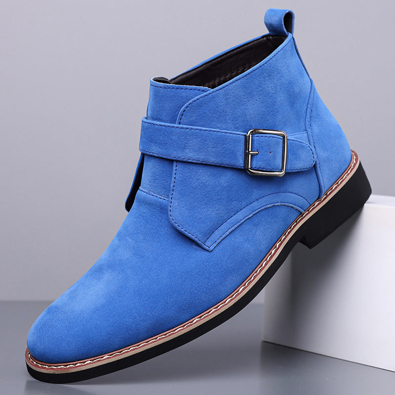 Cesare Men’s Chukka Boots – Suede-Look Monk Strap