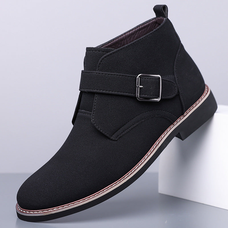 Cesare Men’s Chukka Boots – Suede-Look Monk Strap