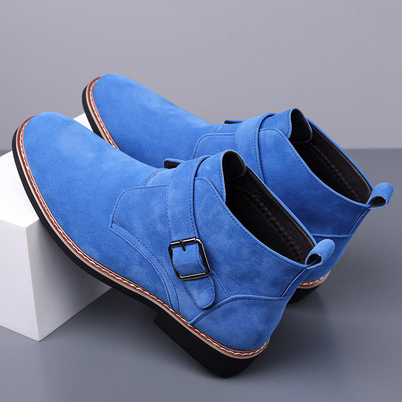 Cesare Men’s Chukka Boots – Suede-Look Monk Strap