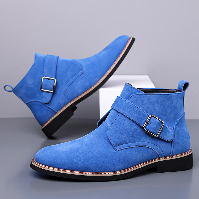 Cesare Men’s Chukka Boots – Suede-Look Monk Strap