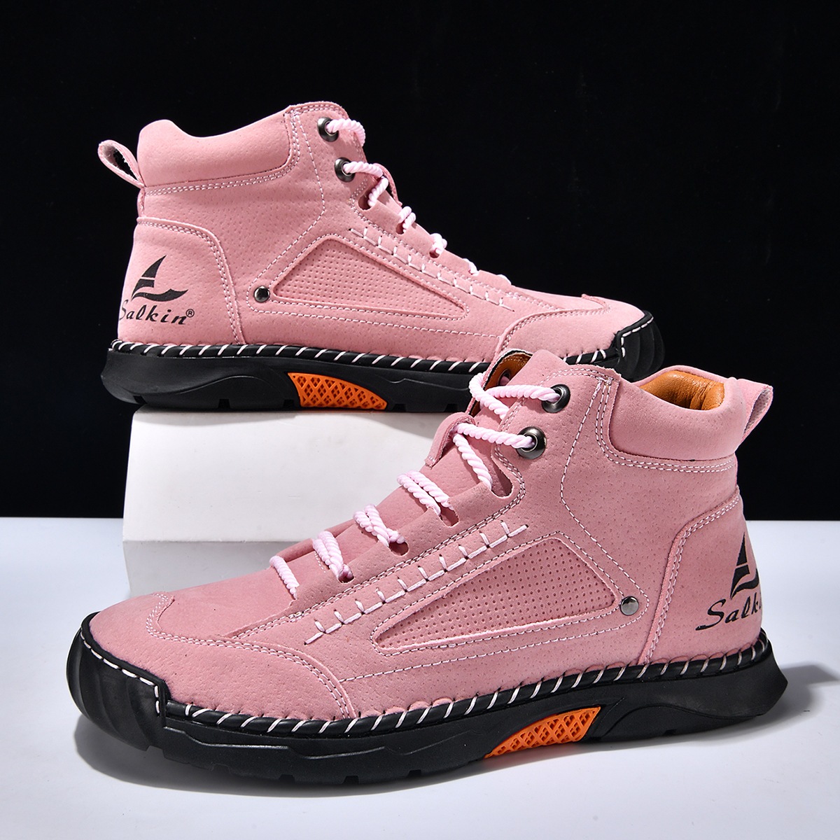 Monroe Nubuck Leather Lace-Up Trainers – Waterproof Breathable Casual Shoes