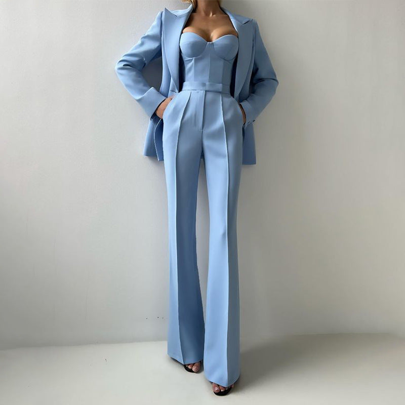 Alana Women’s Suit Set – Tailored Blazer & High-Waist Trousers