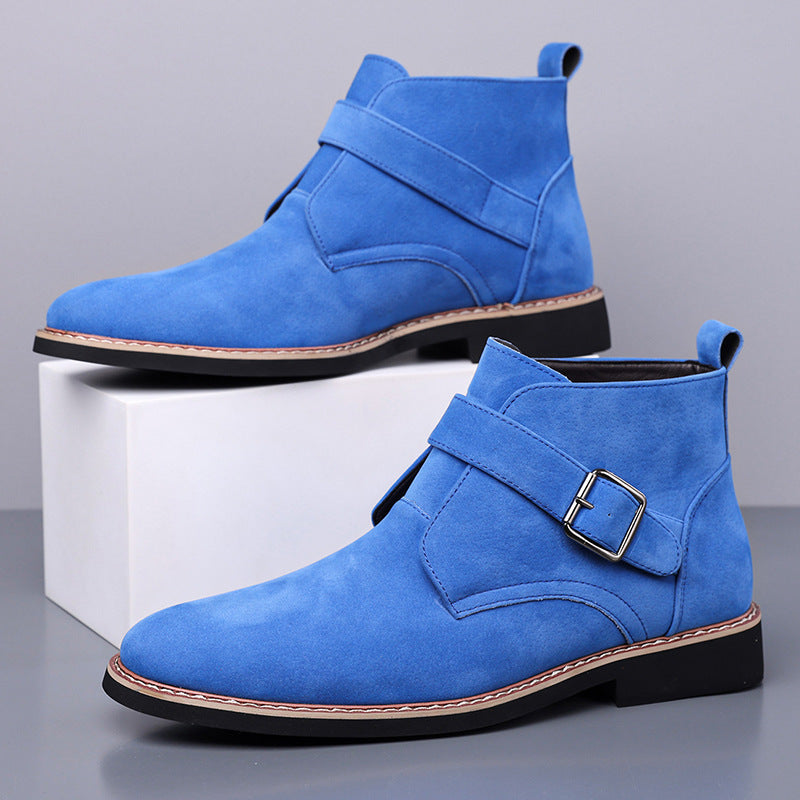 Cesare Men’s Chukka Boots – Suede-Look Monk Strap