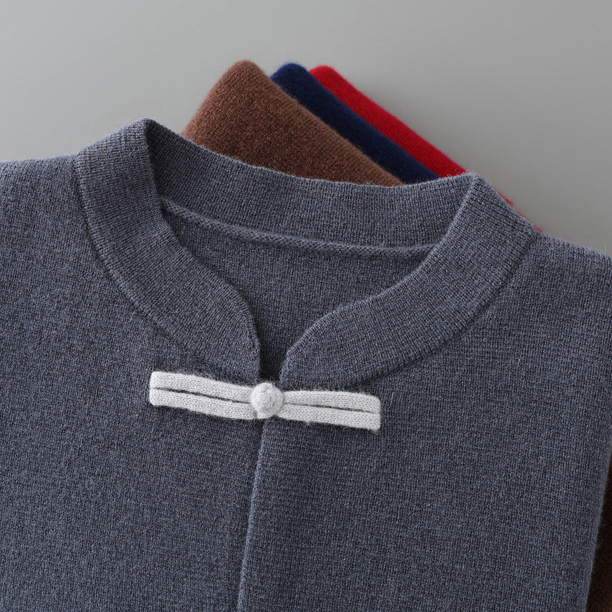 Soren Mandarin Knit Cardigan – Traditional Toggle Front Layer